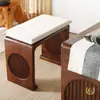 Mesa y Taburete de Madera Maciza para Guqin, Mesa de Resonancia, Mesa Zen de Caligrafía de Nuevo Estilo Chino, Mesa de Cultura Tradicional China, Mesa para Copiar Escrituras y Caligrafía, Mesa y Taburete para Guzheng