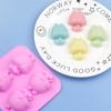 Molde de silicone para bolo com 4 esquilos, direto da fábrica, molde para sabonete artesanal, molde para sabonete frio, molde para aromaterapia faça você mesmo
