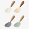 Cuchara para Arrocera Doméstica Antiadherente Cuchara para Servir Arroz Mango de Madera Antideslizante Resistente al Calor Cuchara de Silicona Vertical para Arroz