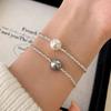 Pulsera de Perlas Plateadas Rota, Nueva Moda, Lujo Ligero, Sensación de Alta Gama, Diseño de Nicho, Tobillera Exquisita y Versátil, Regalo para Novia