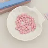 Cuentas sueltas acrílicas de colores perlados en forma de corazón para accesorios de joyería DIY, color macarrón, corazón color crema, cuentas separadoras para correa de teléfono