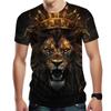 Ventas directas de fábrica 3D, nuevos productos generación de hosting completo, suministro estable de camiseta de manga corta y cuello redondo con estampado de león para hombre