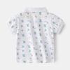 Polo de algodón de manga corta para niño pequeño, estampado de dibujos animados, suave, transpirable y de secado rápido, verano 2023