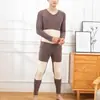 Traje de ropa interior térmica con forro de polar Patch otoño e invierno leggings para hombre de doble cara de terciopelo cepillado calzoncillos largos