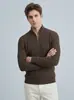 Otoño e Invierno Nuevo Suéter de Lana de Punto para Hombre Cremallera Cuello Semi Alto Ropa para Hombre Transfronteriza Estilo Old Money