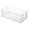 Caja de Almacenamiento Transparente de PET Organizador de Escritorio para Cosméticos Cesta Tipo Cajón Estante Apilable Caja de Almacenamiento de Gran Capacidad