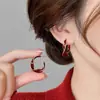 Pendientes de Tornillo Retorcidos Esmaltados con Goteo de Aceite Estilo Coreano Chapados en Oro Cobre para Mujer, Nuevos Pendientes de Botón de Moda Trendy de Lujo Ligero de Nicho con Temperamento
