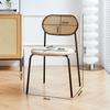 Rattan Hogar Hierro Forjado Silla de Comedor Oficina Respaldo Taburete Rojo Neto Retro Estudio Sala de Estar Casa de Huéspedes Silla de Comedor Balcón