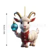 2024 Nuevo lindo cabrito de dibujos animados decoración de árbol de Navidad colgante Navidad acrílico plano regalo para el hogar