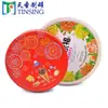 Fábrica de hojalata Dongguan empaque para pastel de luna de comida, caramelo, chocolate, galleta, caja de hierro, caja redonda de hojalata