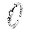 Anillo de Cadena Estilo Coreano Simple Personalidad Desgastado Bucle de 8 Palabras Anillo de Dedo Retro Abierto Infinito Anillo Digital Moderno