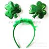 Faixa de Cabeça com Laço para Festival Irlandês Transfronteiriço St. Tiara de Chapéu Verde Dia de São Patrício Colar de Trevo