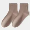Calcetines planos de color liso para mujer hasta la mitad de la pantorrilla, alto contenido de algodón, calcetines de invierno y otoño hasta la mitad de la pantorrilla para mujer, Industria de Calcetines Zhuji