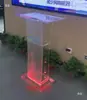 Podio transparente en stock, atril de cristal, soporte acrílico para anfitrión, podio para presentador, mostrador de servicio y mostrador de atención al cliente