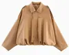 Moda Versátil para Mujer 2026 Chaqueta Aviador de Gama Alta con Textura de Gamuza
