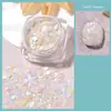 Novas Unhas Cor de Doce Lantejoulas Aurora Fluorescente Macaron Joias para Unhas Glitter Lantejoulas Fábrica Atacado