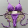 Bikini Sexy de Dos Piezas Transfronterizo Europeo y Americano con Lunares Multicolor para Playa y Aguas Termales, Traje de Baño para Mujer