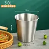 Cubo de hielo de acero inoxidable 304, cubo pequeño portátil para uso comercial, cubo para snacks para bares, KTV, cubo para pollo frito y papas fritas, venta al por mayor para restaurantes