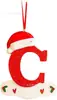 Decoración de iniciales navideñas con letras de sombrero rojo, Decoración colgante para árbol de Navidad DIY, Colgante personalizado, Regalo