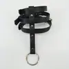 YSF Punk Moderno Estilo Harajuku Cuello de PU Estilo Callejero Europeo y Americano Collar con Remaches de Barra Gargantilla de Cuero de 3 Filas con Anillo Redondo