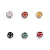 Al por mayor S925 plata de ley color gota pegamento cara sonriente cuentas lindas coreanas ins pegamento crema accesorios para pulsera DIY