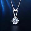 Collar de copo de nieve de diamante de imitación de 1 quilate para mujer estilo coreano simple elegante colgante de piedra de alto carbono estilo ins colgante de Navidad