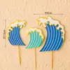 Topo de Decoração de Bolo Nuvem e Onda Estilo Chinês, Tendência Nacional Nuvem e Onda Topper de Decoração de Mesa de Sobremesa de Aniversário