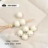 Acessórios para Joias DIY Contas Redondas de 14mm Contas de Madeira Coloridas Acessórios Contas Soltas Contas Redondas Versátil Flor de Sapato Contas Corrente para Celular Feita à Mão