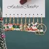 10 Peças Brincos de Natal de Desenho Animado Hot Selling Transfronteiriços Personalizados Criativos Alce Homem de Gengibre Atacado