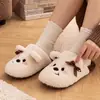 Pantuflas de algodón para interior uso en casa invierno en casa suela suave silenciosas mujer otoño cálidas antideslizantes pantuflas de algodón felpa hombre