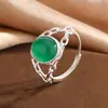 Anillo de Cadena con Dije de Plata Ss925 Plata Pura Ágata Rojo Natural Cristal para Mujer Anillo Dopamina de Piedras Preciosas de Colores Transfronterizo