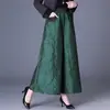 Qualidade Garantida, Confortável e Respirável, Tamanho Plus, Rejuvenescedor, Calça-Saia Jacquard de Cintura Alta para Mulheres de Meia-Idade, Calça Casual Versátil