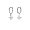 Estilo Europeu e Americano Corrente de Vento com Zircônias Full Diamond Estilo Ins Borla Pétala de Diamante Brincos Elegantes Brincos com Design de Sentido Avançado Brincos de Clipe