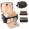 Bolsa Acolchada Multifuncional para Esmalte de Uñas, Bolsa de Maquillaje con Compartimentos de Gran Capacidad para Viaje de Mujer, Bolsa de Almacenamiento Portátil de Moda para Cosméticos