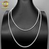 Cadena de Tenis Hiphop para Hombre y Mujer de Plata 925 de 2 mm con Incrustaciones de Moissanita de Venta Caliente Ins Europea y Americana