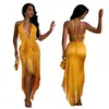 C7780 Cruz 2026 Nuevo Vestido de Fiesta Sexy Bodycon para Mujer con Escote Halter, Espalda Descubierta y Borlas