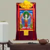 "La Guanyin de cuatro brazos" Thangka Tíbet pintura colgante dorada enmarcada Tíbet "Bodhisattva Guanyin" pintura mural