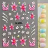 Adesivos de Unha Florais de Primavera Transfronteiriços Adesivos Impermeáveis Gelatinosos Relevo Fresco Adesivos de Unha Florais Estilo Sl