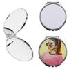 Espejo de Maquillaje de Cuero PU Sublimable en Blanco Espejo de Regalo de Cuero para Transferencia de Calor Espejo Plegable Pequeño Portátil para Maquillaje
