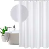 Cortina de Ducha Moderna de Lujo de Poliéster Blanco Puro con Patrón de Gofre Jacquard, Pesada e Impermeable, Adecuada para Baño