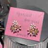 Brincos de flor gota de óleo novos de início de verão brincos de zircônia margarida cor de agulha de prata S925 agulha de prata S925 feminino versátil