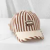 Boné de Baseball fino listrado estilo coreano para proteção solar de primavera e verão para bebês e crianças pequenas, meninos e meninas, Chapéu de Sol para Uso Externo