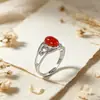 Anel de prata elegante e estiloso para o dia a dia, apresentando prata S925 e Ágata Vermelha do Sul, com um design aberto e uma sensação delicada e arejada, perfeito para o dedo indicador