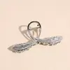 Pasador de Perlas para Mujer Clip de Lazo Estilo Coreano Pinza de Tiburón para la Parte Trasera de la Cabeza Accesorios Metálicos Grandes y Simples para el Cabello