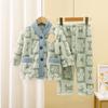 Outono e Inverno novo pijama de flanela infantil bebê engrossado ao ar livre home wear meninos médio e grande crianças coral fleece terno