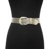 Cinturón Metálico con Hebilla de Pasador para Mujer Transfronterizo, Moda Casual Color Sólido Malla Metálica Hueca Cinturón Punk en Stock