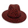 Chapéu de lã com estampa de leopardo moda europeia e americana, cinto para chapéu, chapéu de feltro de aba larga moda masculina e feminina, chapéu Jazz Outono e Inverno, cavalo asiático transfronteiriço