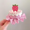 Mini Bolo de Aniversário Estilo Doce Acessórios de Cabelo Chapéu Rosa Xadrez Presilha de Cabelo Celebridade da Internet Adereços de Cabeça para Festa Fofos para Mulheres