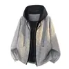 NASA SOBRE Chaqueta de Moda Otoñal Nueva Talla Grande Versátil Moderna para Adolescentes, Sudadera con Capucha Falsa de Dos Piezas