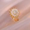 Collar de girasol para mujer, estilo japonés-coreano, recién llegado, con incrustaciones de diamantes, anillo giratorio para clavícula, joyería de cadena.